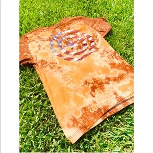 💙UPCYCLED Captain America Bleach Tie-Dye Tee💙